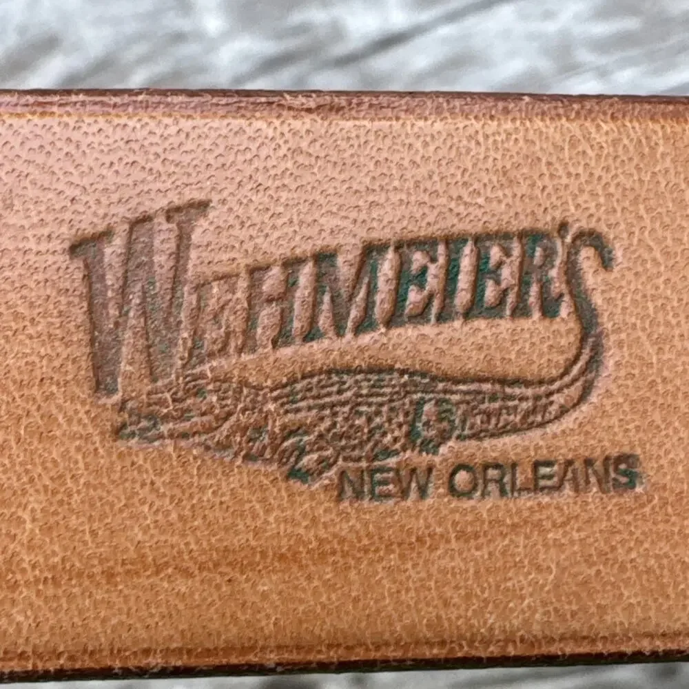 Vtg WEHMEIER'S New Orleans Luxury Louisiana Select Wild Alligator Belt Size 28